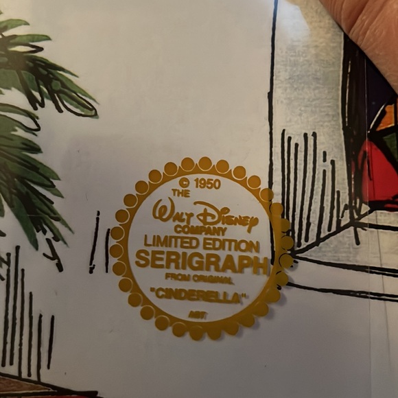 New Walt Disney 1950 limited edition serigraph Cinderella. 1 of only 9,500 made - Picture 3 of 3